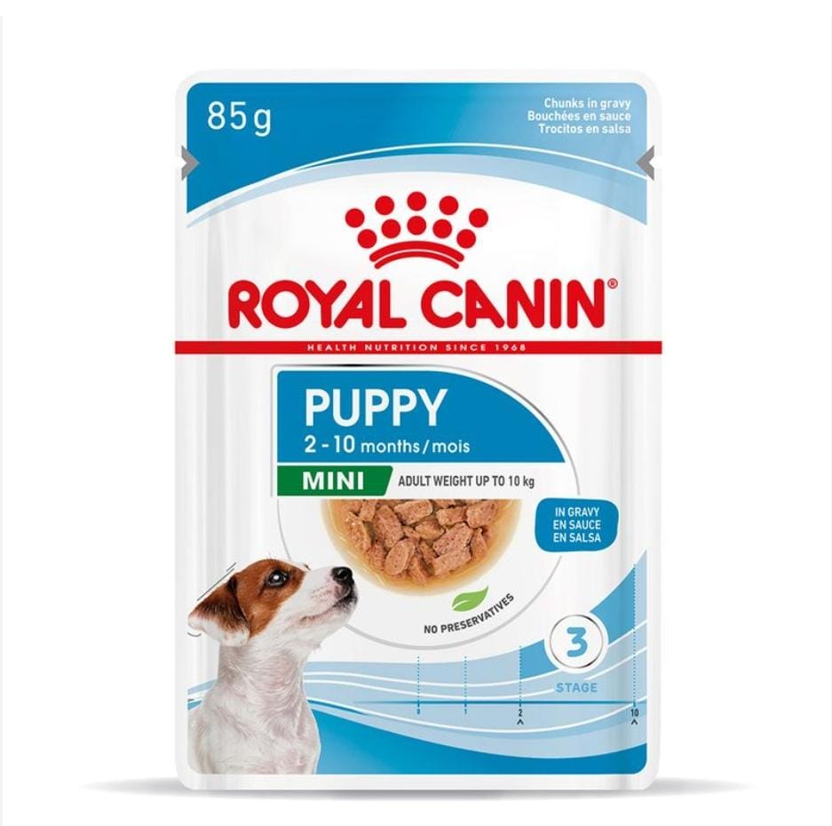 Mini Puppy Humide 85g – Pâtée en sauce pour chiots de petites races, soutien du développement et digestion saine
