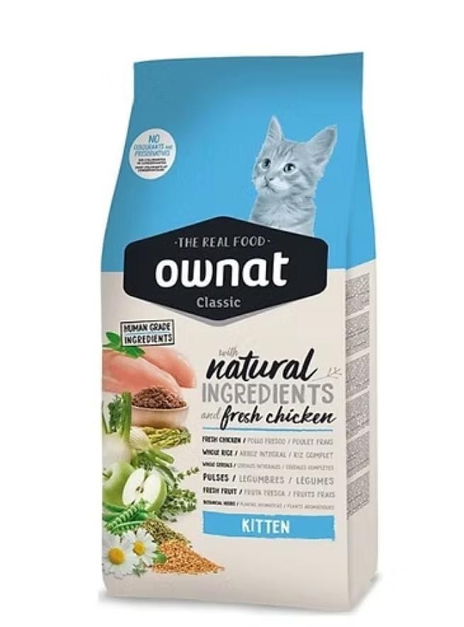 Ownat Classic Kitten 4kg – Croquettes complètes pour chatons en pleine croissance, riches en viande et nutriments essentiels