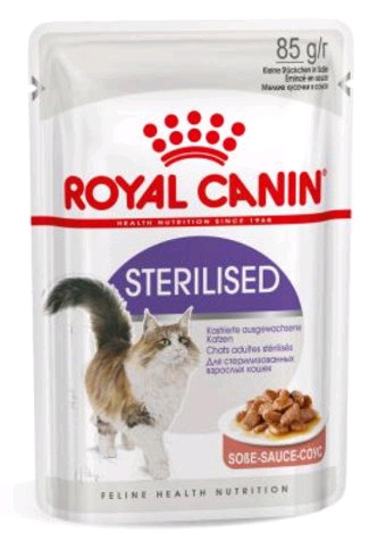 Royal Canin Stérilisé 85g – Pâtée en sauce pour chats stérilisés, gestion du poids et santé urinaire