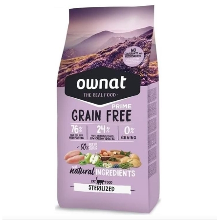 Croquettes Ownat Prime Grain Free pour chat – 8 kg, ingrédients naturels 76%, haute protéine et sans céréales | AnimaleriePP Maroc