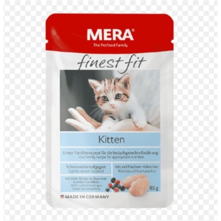 Pâtée Mera Finest Fit Kitten pour chaton – 85g, poulet frais, protection immunitaire | AnimaleriePP Maroc