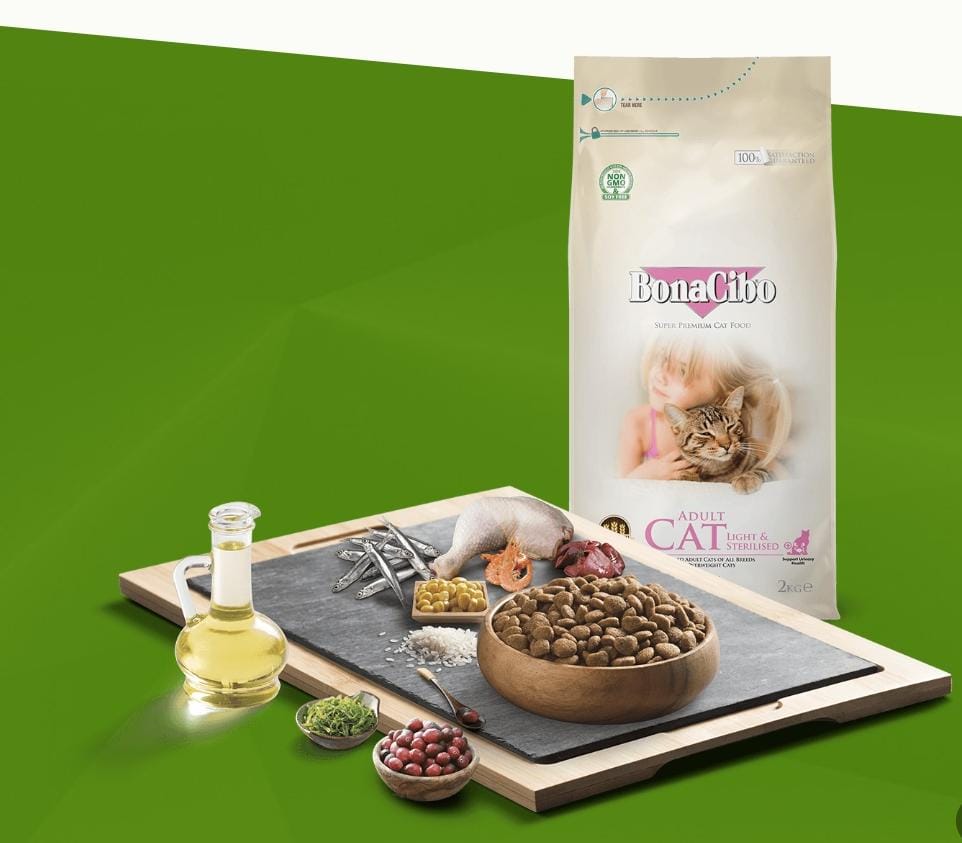 Croquettes BonaCibo Light and Sterilised pour chat adulte 1,5kg – Contrôle de poids & santé urinaire | AnimaleriePP Maroc