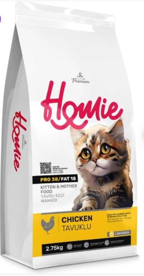 Croquettes Homie Super Premium Pro 38 / FAT 18 pour chaton et mère – Nutrition optimale & énergie | AnimaleriePP Maroc