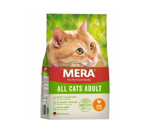 Croquettes Mera All Cats Adult – 10 kg, riche en poulet, 85% de protéines animales | AnimaleriePP Maroc