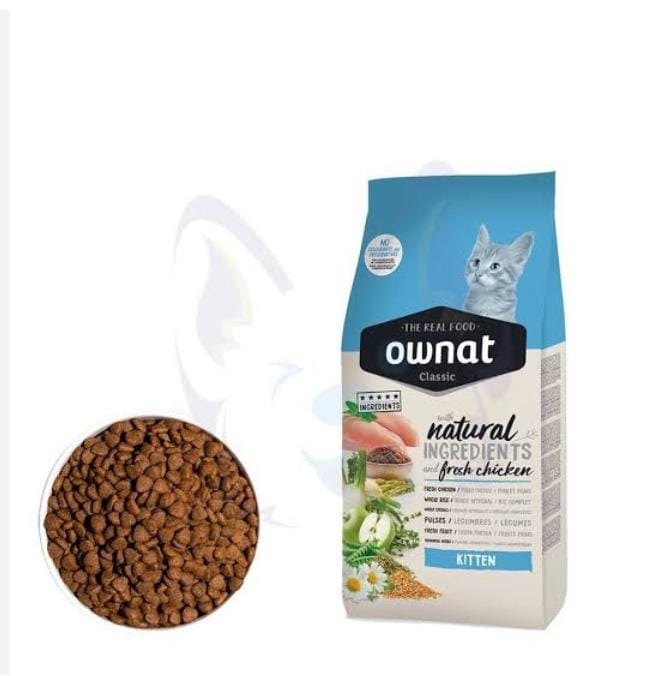 Croquettes Ownat Classic Kitten pour chaton – 4 kg, 38% viande, recette naturelle au poulet frais | AnimaleriePP Maroc