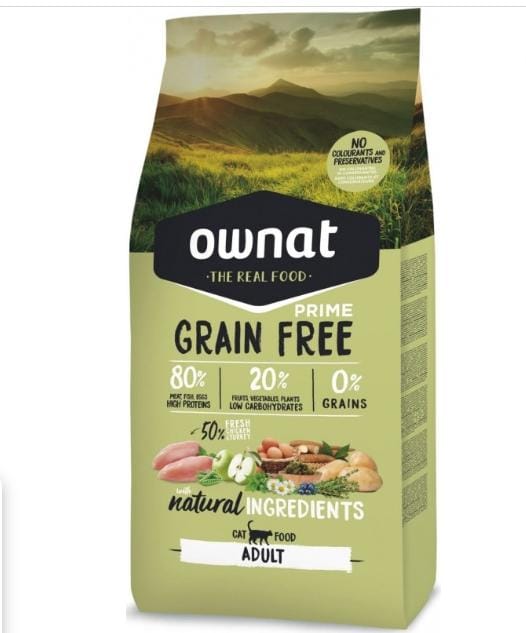 Croquettes Ownat Prime Grain Free Natural Ingredient pour chat adulte 8kg – Sans céréales, haute protéine et digestion optimale | AnimaleriePP Maroc