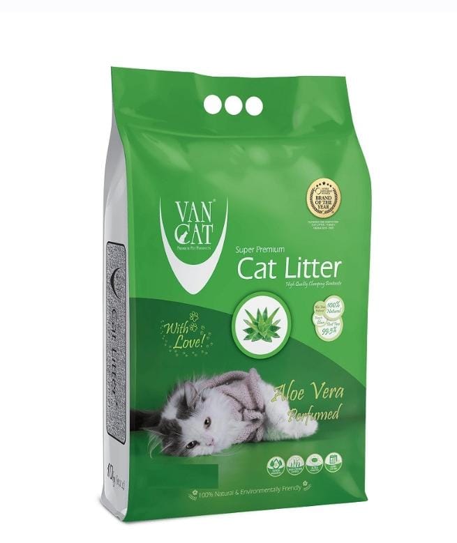 Litière Van Cat Aloe Vera parfumée pour chat – 10 kg, agglomérante & fraîcheur naturelle | AnimaleriePP Maroc