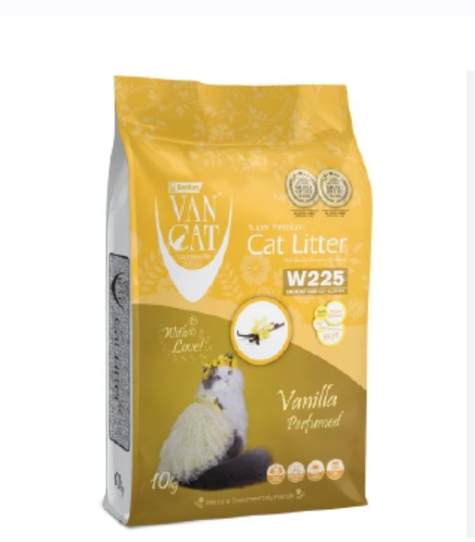 Litière Van Cat Vanilla pour chat – Agglomérante, parfum vanille, 10 kg | AnimaleriePP Maroc
