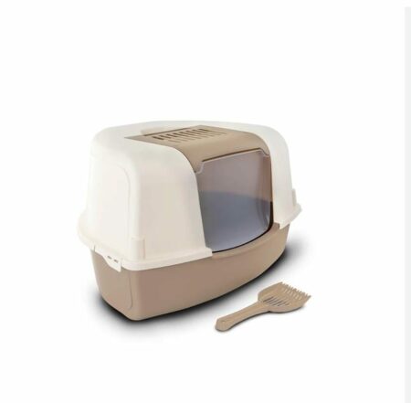 Bac à litière ovale pour chat – Design ergonomique et élégant