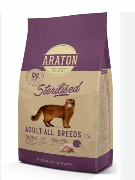 Araton Croquettes pour chat – Sac 1,5kg – Alimentation complète et équilibrée