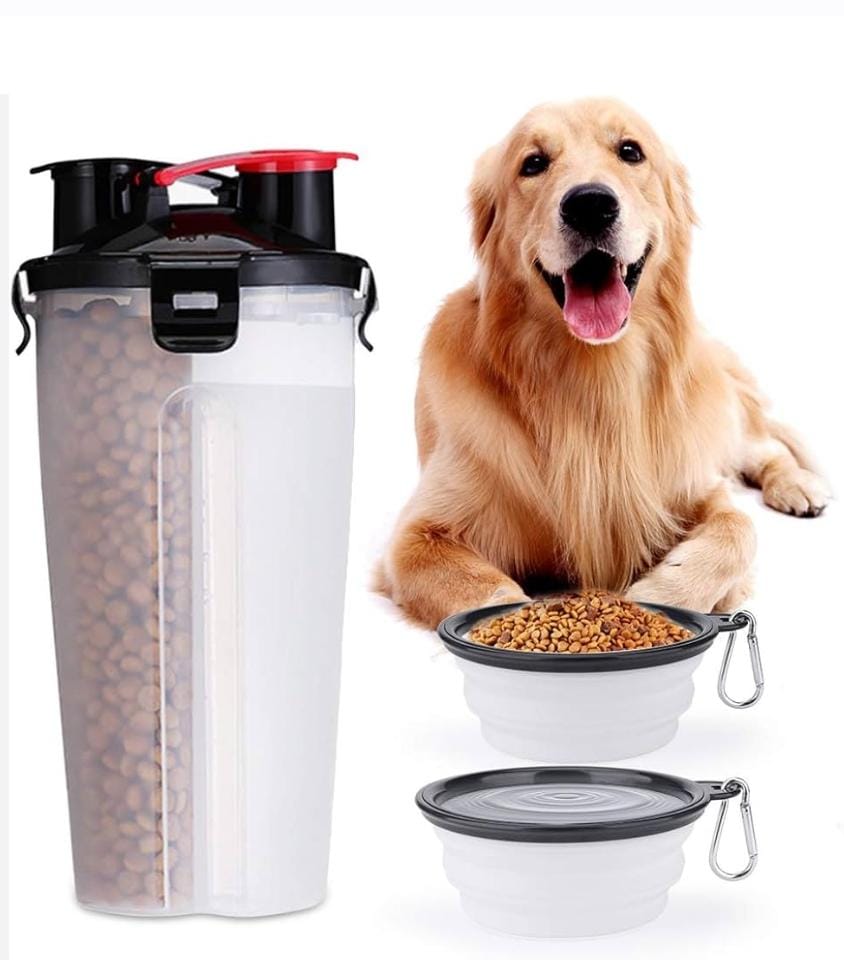 Sans BPA, sécuritaire pour aliments et boissons Compacité et facilité de transport Récipient pour eau et aliments combinés Facile à nettoyer Résistant et durable Idéal pour promenades et voyages