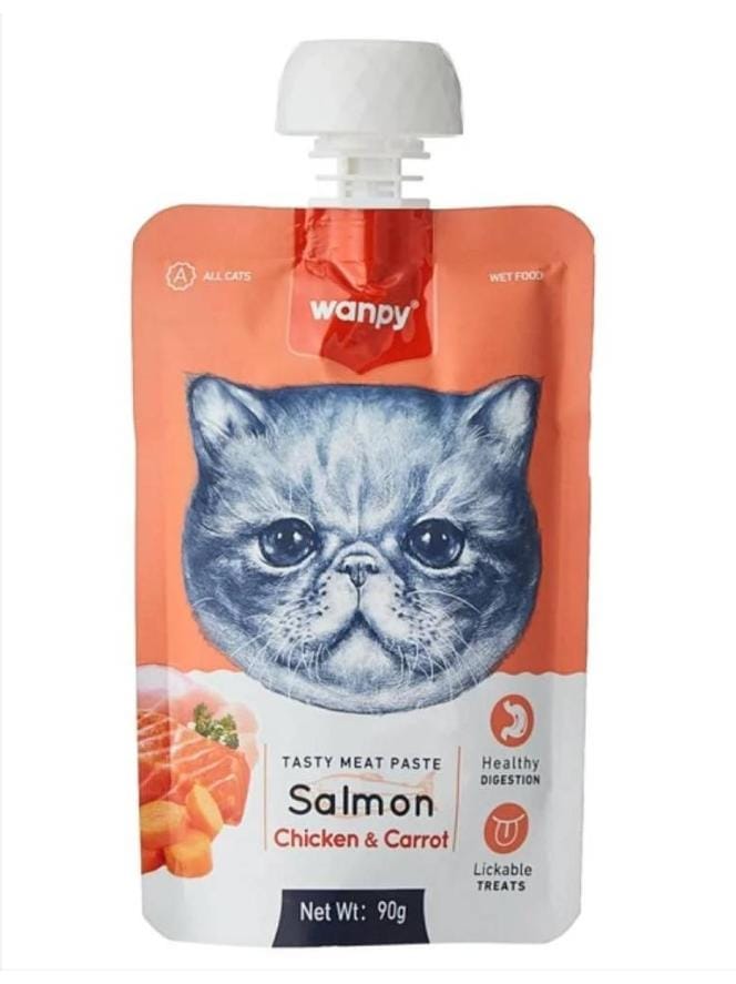 Wanpy Salmon Friandise humide pour chat – Sachet 90g