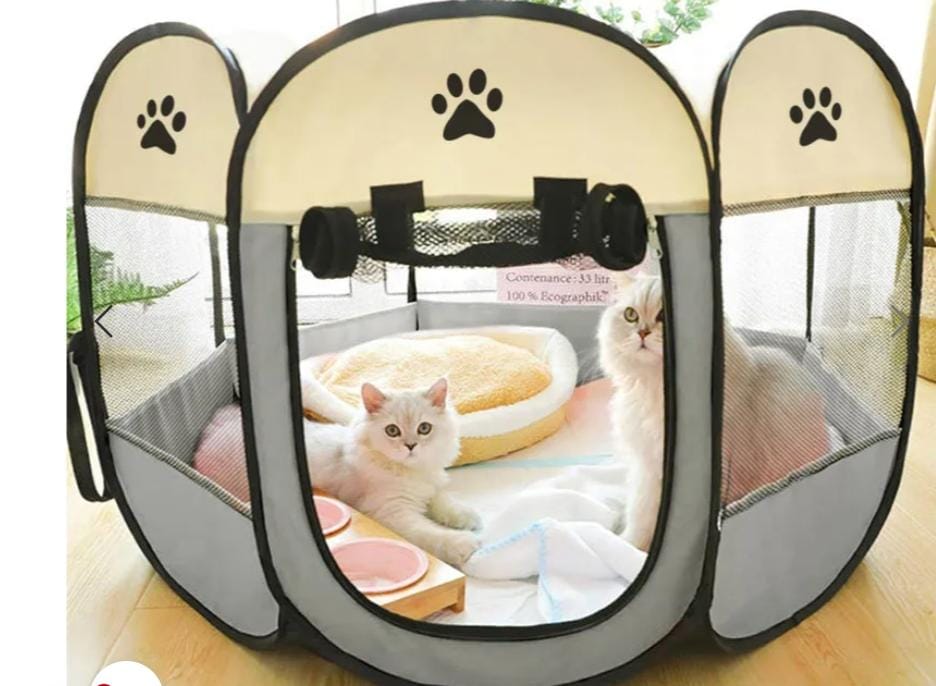 Yommy Parc enclos pour chat et chien – Sécurité et espace de jeu modulable